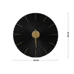 Art for the Home Klok Luxe zwart en goud Hangende Klok Origami 59cm