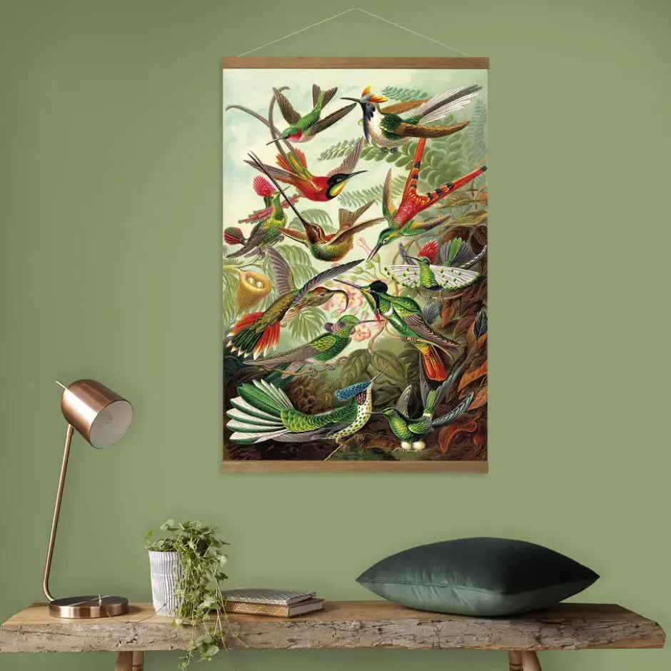 Art for the home Linnen Hanging Poster Hummingbirds 80x60cm