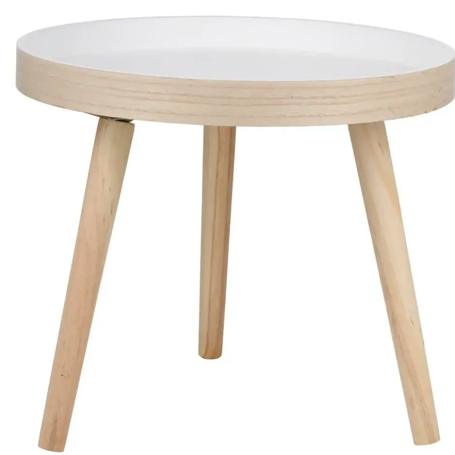 Arti Casa Bijzettafel - plantverhoger - wit - hout - 40 x 36 cm