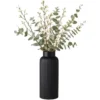 Articasa fles Bloemenvaas Gomera - zwart - 10 x 28 cm - keramiek