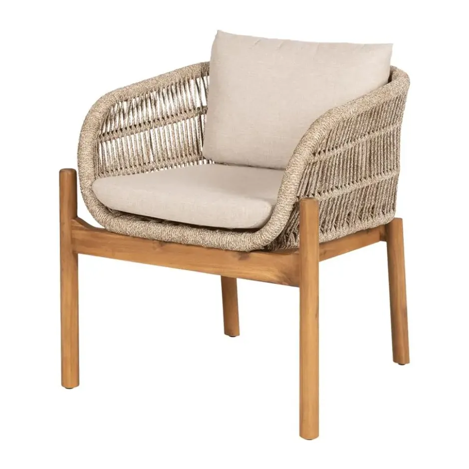 Artichok Teresa Houten Tuinstoel Beige - Met Zitkussens