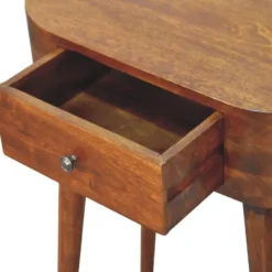 Artisan Furniture Massief Houten Mini Albion Console, 1 Lade, Donkerbruin