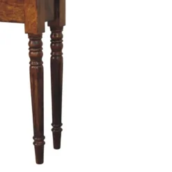 Artisan Furniture Massief Houten Console, Gedraaide Poten, 1 Lade, Donkerbruin