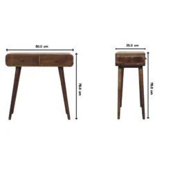 Artisan Furniture Massief hout Klassiek grijs ronde consoletafel