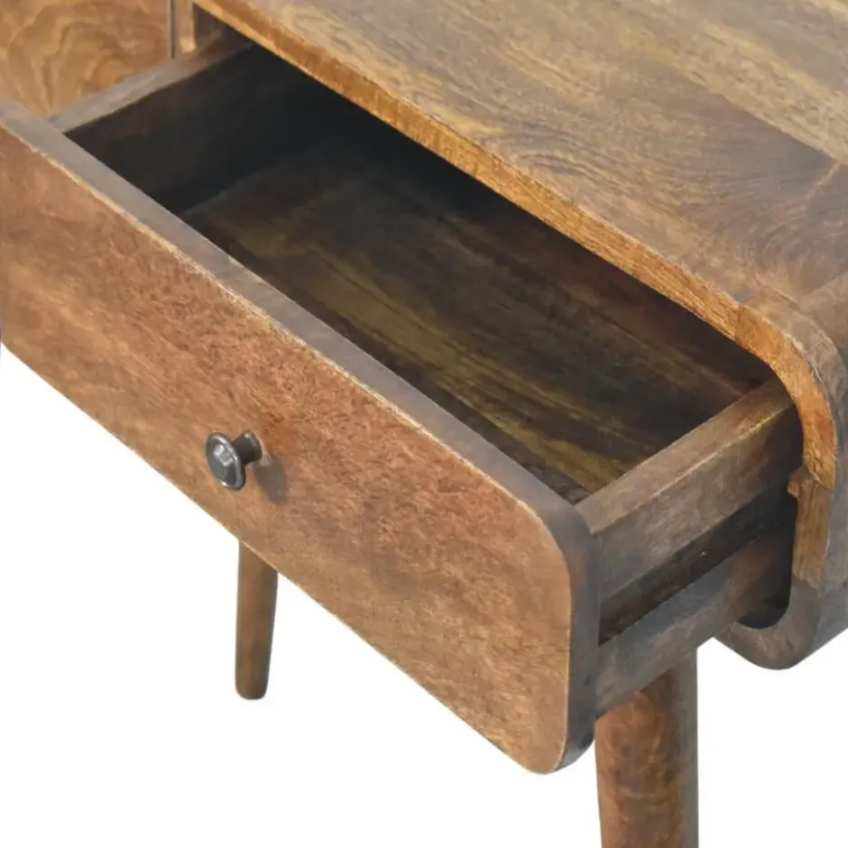 Artisan Furniture Massief hout Klassiek grijs ronde consoletafel