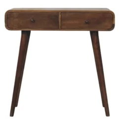 Artisan Furniture Massief hout Klassiek grijs ronde consoletafel