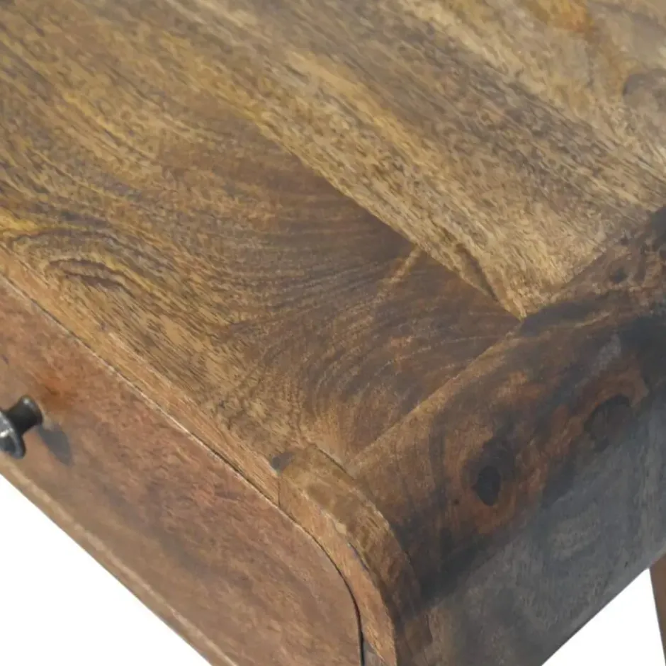Artisan Furniture Massief hout Klassiek grijs ronde consoletafel