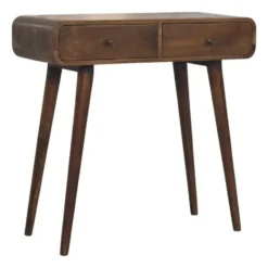 Artisan Furniture Massief hout Klassiek grijs ronde consoletafel
