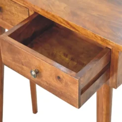Artisan Furniture Massief Houten Halconsole, 2 Laden, Donkerbruin