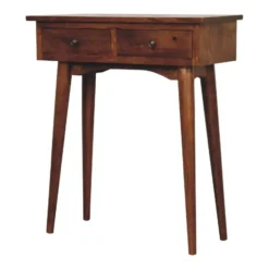 Artisan Furniture Massief Houten Halconsole, 2 Laden, Donkerbruin