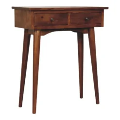 Artisan Furniture Massief Houten Halconsole, 2 Laden, Donkerbruin