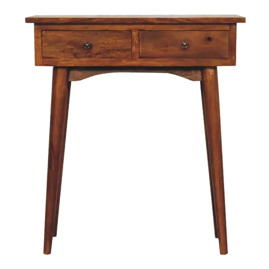 Artisan Furniture Massief Houten Halconsole, 2 Laden, Donkerbruin
