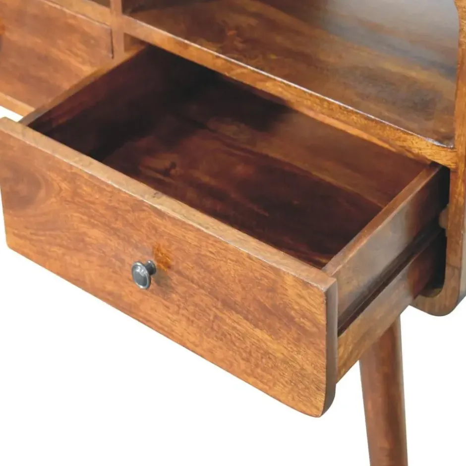 Artisan Furniture Massief Hout Triple Curved Chestnut Consoletafel
