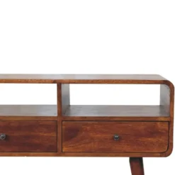 Artisan Furniture Massief Hout Triple Curved Chestnut Consoletafel