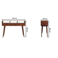 Artisan Furniture Massief Hout Triple Curved Chestnut Consoletafel