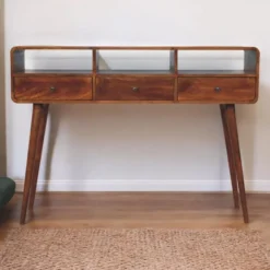 Artisan Furniture Massief Hout Triple Curved Chestnut Consoletafel