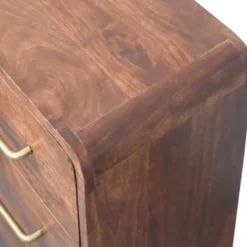 Artisan Furniture Massief Houten 3-Lades Rond Chest, Bruin