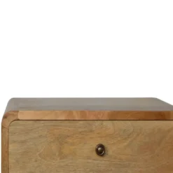 Artisan Furniture Massief Houten Gebogen Eiken Nachtkastje