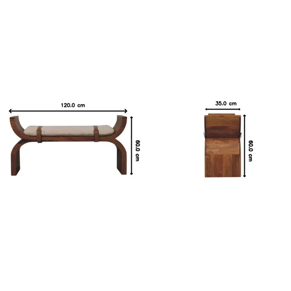 Artisan Furniture Massief hout Stirrup Gebogen bank