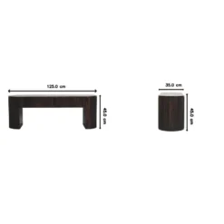 Artisan Furniture Massief hout Fluweel Mocha Geribbelde bank