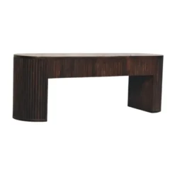Artisan Furniture Massief hout Fluweel Mocha Geribbelde bank