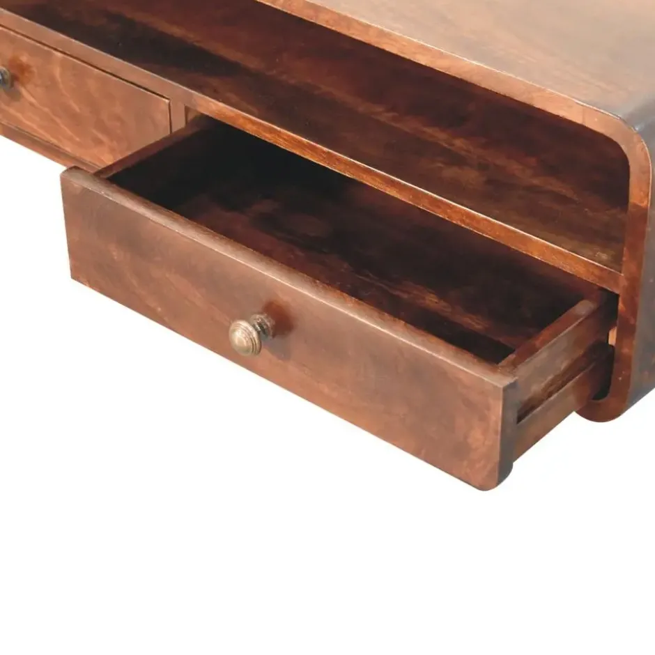 Artisan Furniture Massief Mangohouten zwevende open console California Walnut