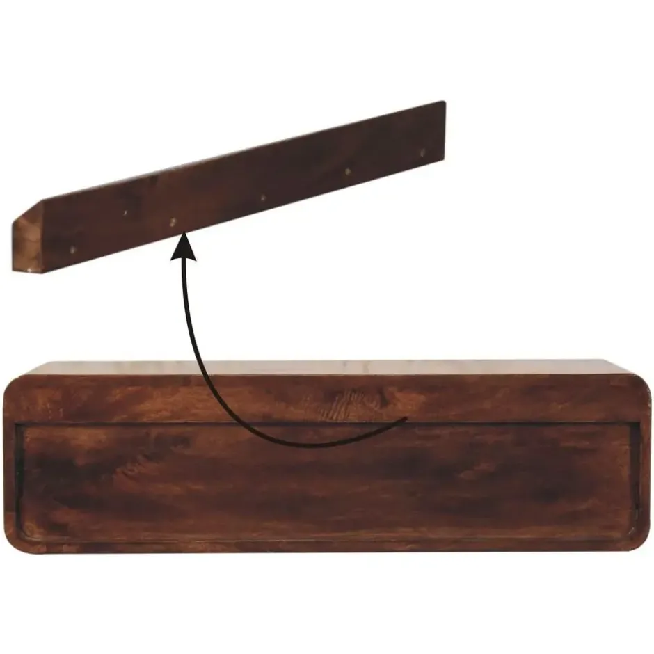 Artisan Furniture Massief Mangohouten zwevende open console California Walnut
