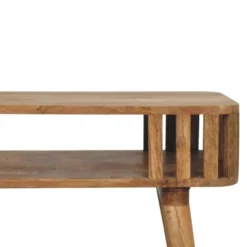 Artisan Furniture Massief Mangohouten console met latten, eikenlook