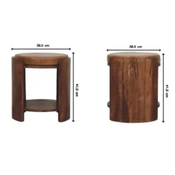 Artisan Furniture Massief Mangohouten Savoy kruk leer