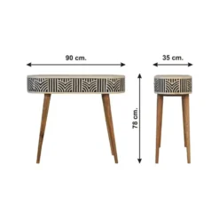 Artisan Furniture Solid hout Edessa Sidetable Tafel met Bone Inlay