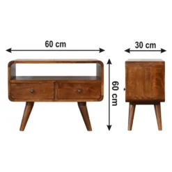 Artisan Furniture Solid hout Kastanje Gebogen TV meubel