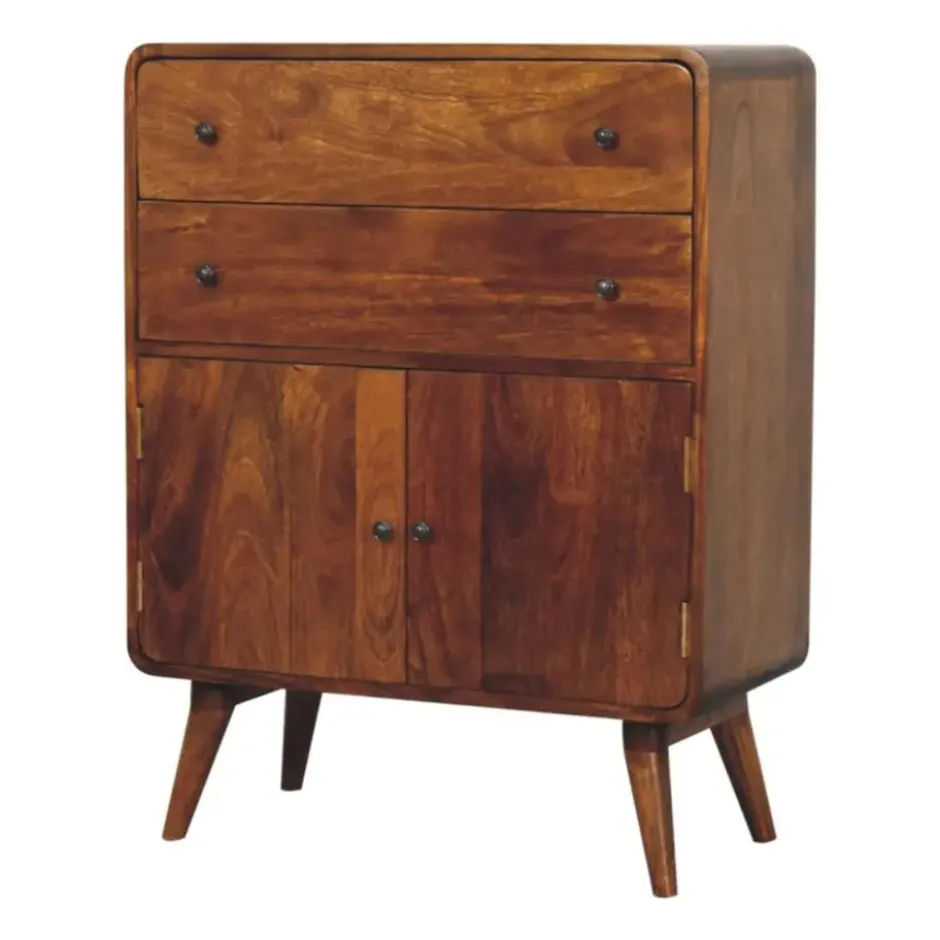Artisan Furniture Solid hout Gebogen Nordic Charme Wandkast