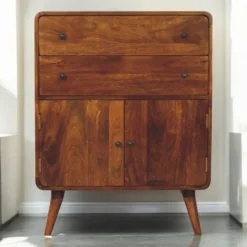 Artisan Furniture Solid hout Gebogen Nordic Charme Wandkast