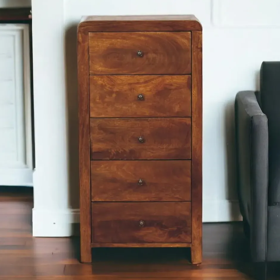 Artisan Furniture Solid hout Aspen Hoge Ladekast