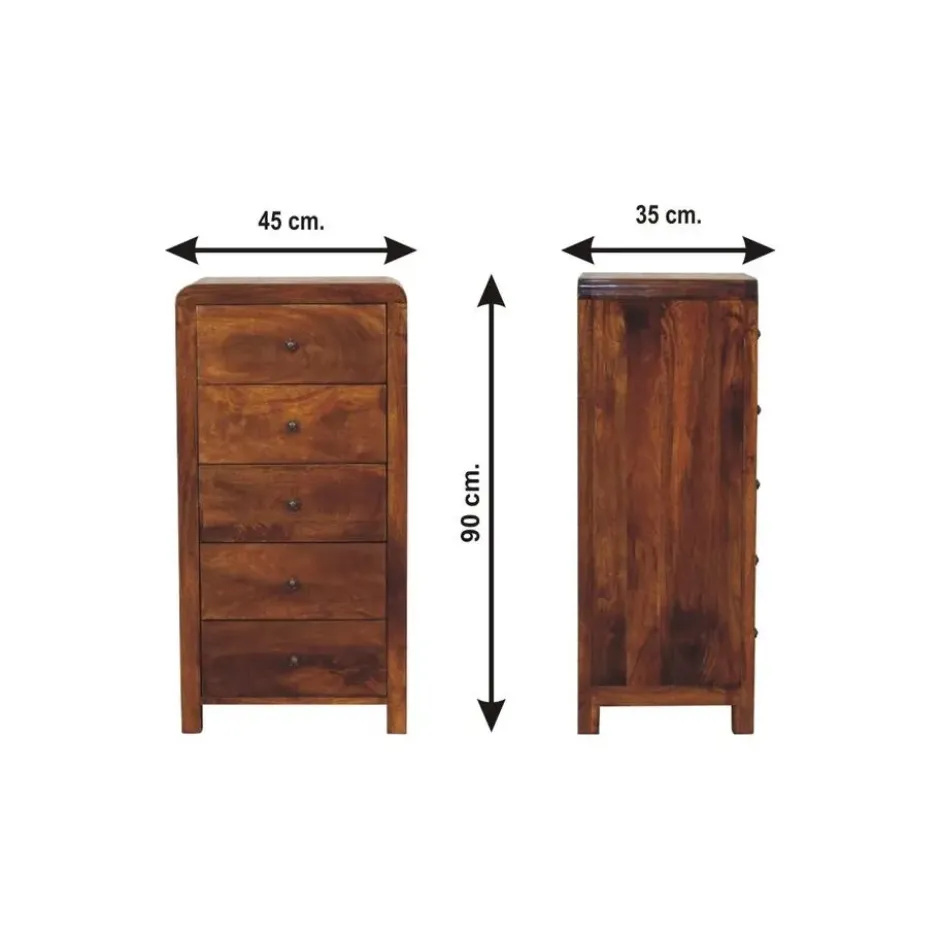 Artisan Furniture Solid hout Aspen Hoge Ladekast