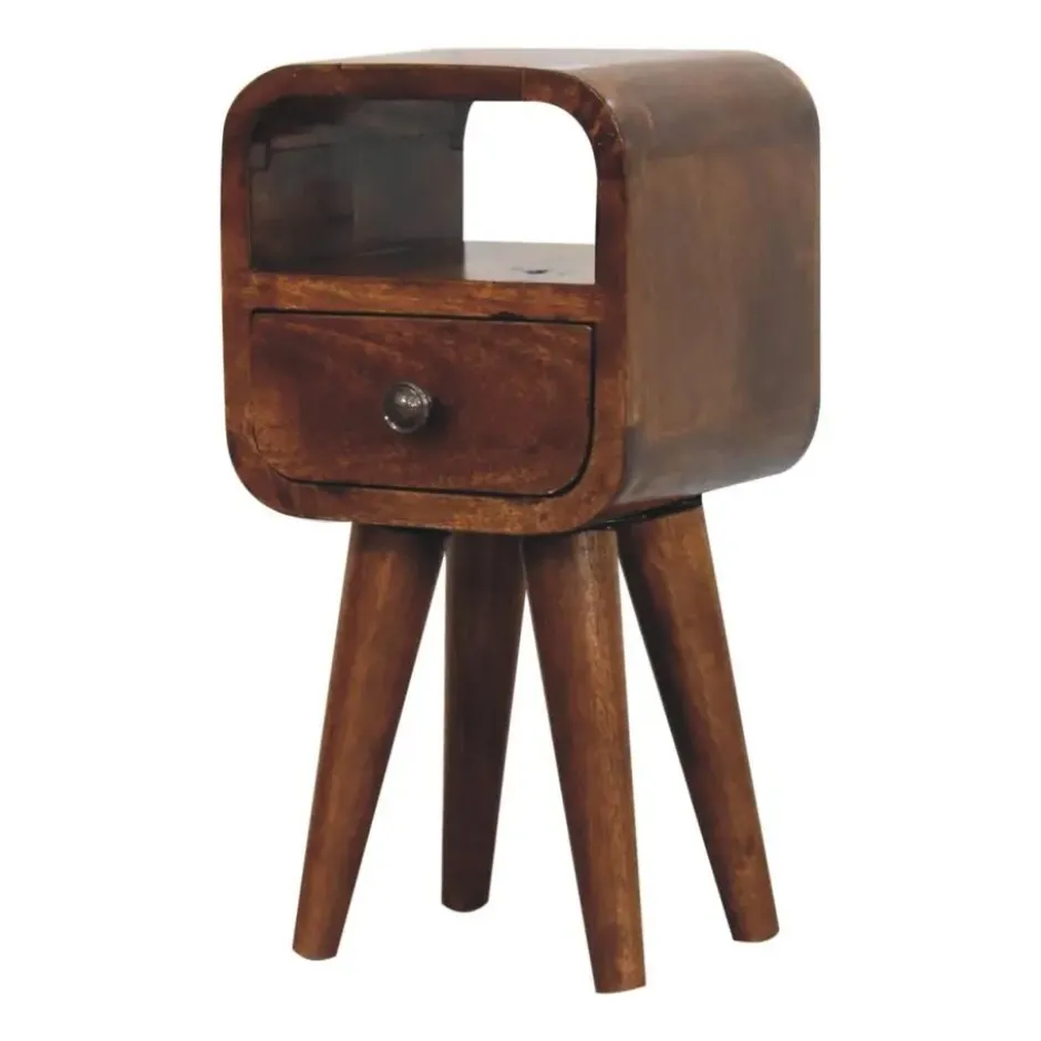 Artisan Furniture Solid hout Kastanje Open Nachtkastje met Sleuf