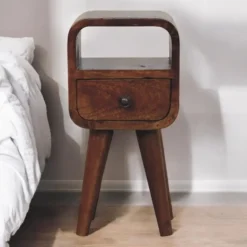 Artisan Furniture Solid hout Kastanje Open Nachtkastje met Sleuf