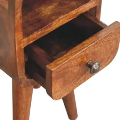 Artisan Furniture Solid hout Kastanje Open Nachtkastje met Sleuf