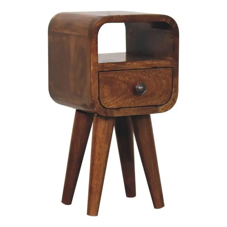 Artisan Furniture Solid hout Kastanje Open Nachtkastje met Sleuf