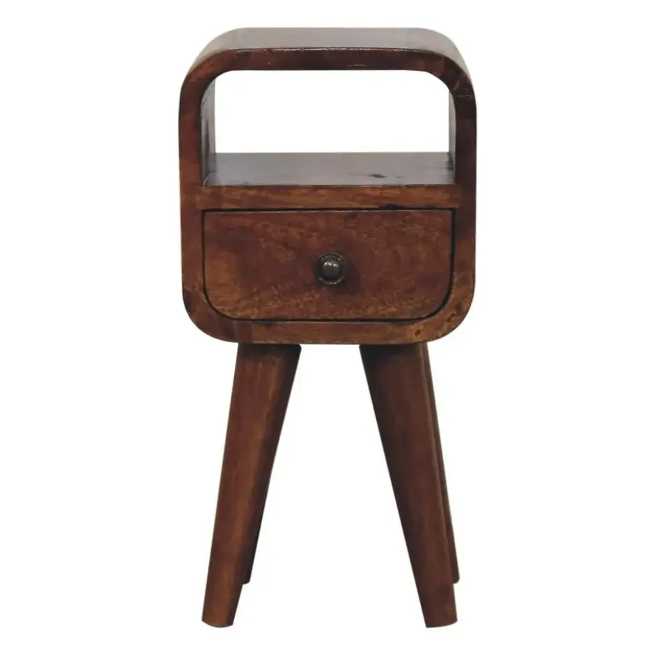 Artisan Furniture Solid hout Kastanje Open Nachtkastje met Sleuf