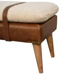 Artisan Furniture Solid hout Boucle Bank van Bankje