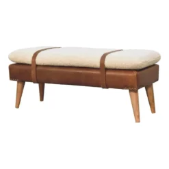 Artisan Furniture Solid hout Boucle Bank van Bankje