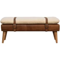Artisan Furniture Solid hout Boucle Bank van Bankje
