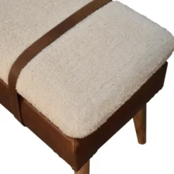 Artisan Furniture Solid hout Boucle Bank van Bankje