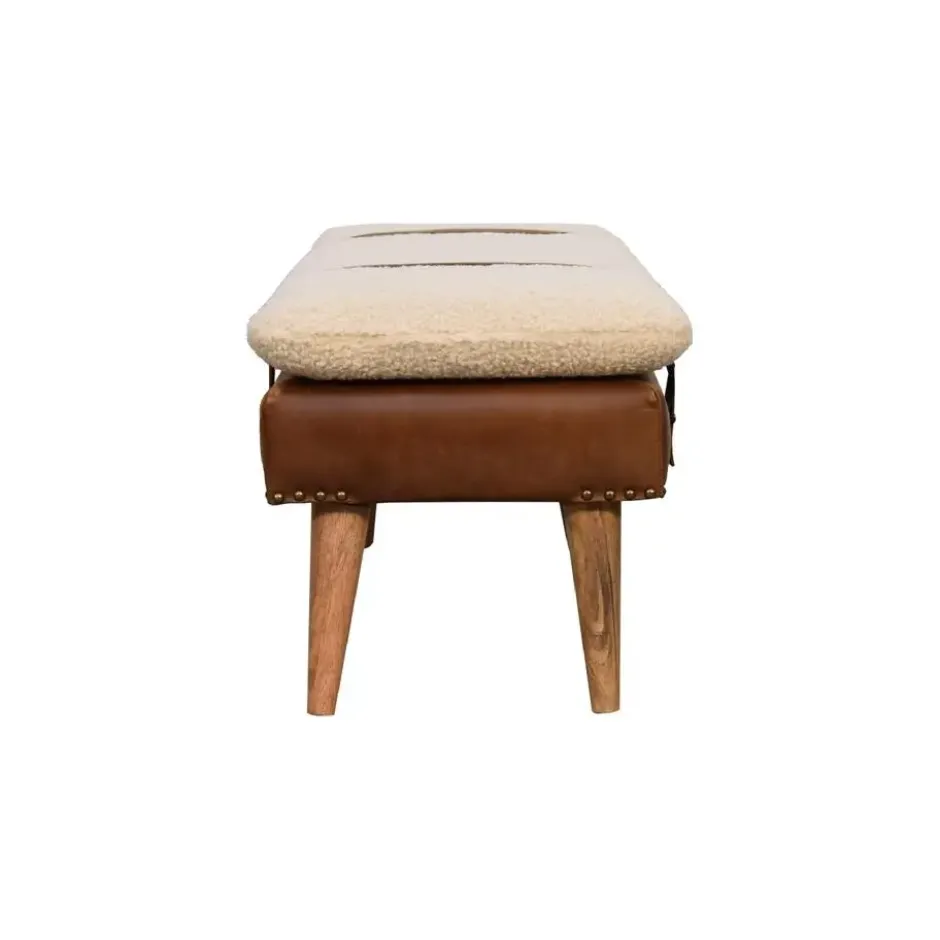 Artisan Furniture Solid hout Boucle Bank van Bankje