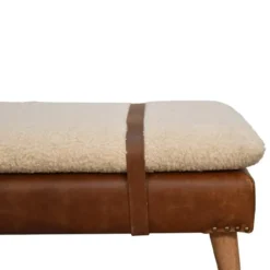 Artisan Furniture Solid hout Boucle Bank van Bankje