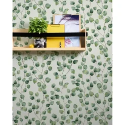 A.S. Création behang bloemen groen en wit - 53 x 1005 cm