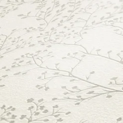 A.S. Création behang bloemmotief wit en glanzend wit - 53 x 1005 cm