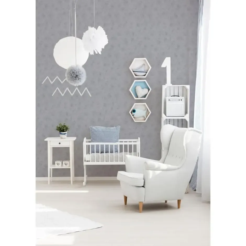 A.S. Création behang geschilderd effect grijs - 53 x 1005 cm