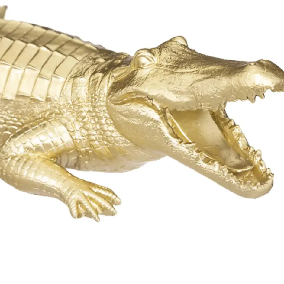 Atmosphera Beeld Krokodil Victor - 39 cm - polyresin - goud